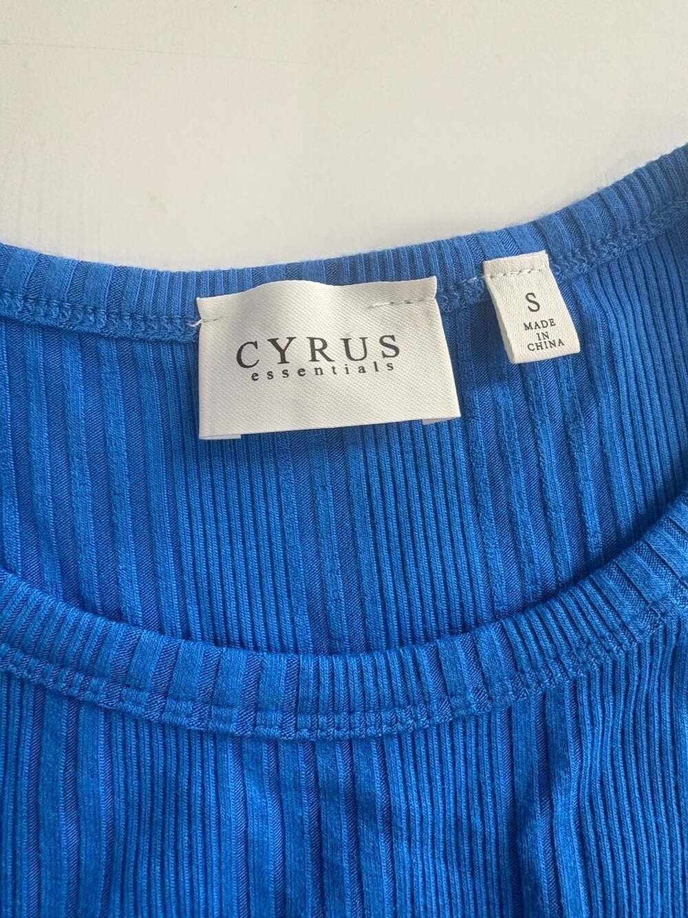 Cyrus Essentials Ribbed Racerback Tank Top Blue Size S New - Picture 3 of 4
